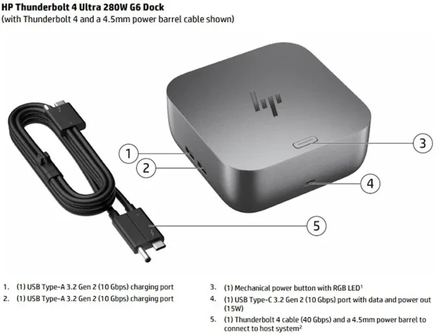 Docking HP Thunderbolt 4 Ultra 280W G6 (AW5M5UT)