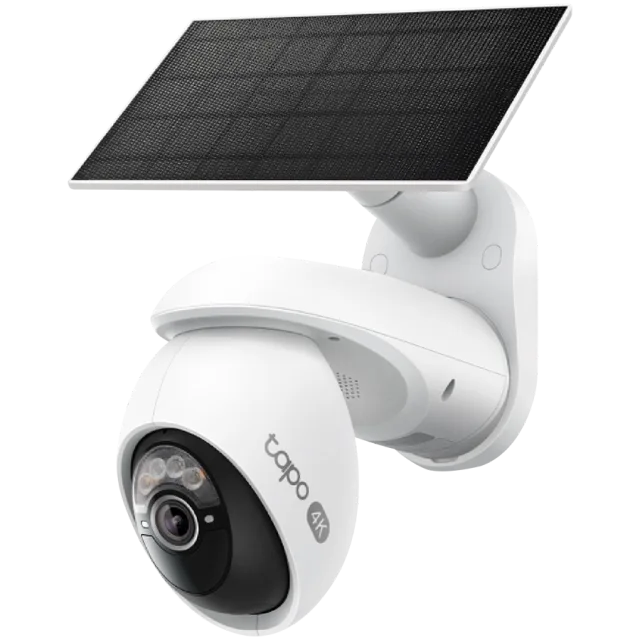 TP-Link Tapo C660 KIT Solar-Powered Pan/Tilt Security Camera Kit, 4K 8MP (3840x2160), 2.4 GHz/5 GHz, 10000mAh rechargeable lithium-ion battery,  Solar panel (5.2V, 2.5W), Pan/Tilt,  Non-Stop Power, Sm