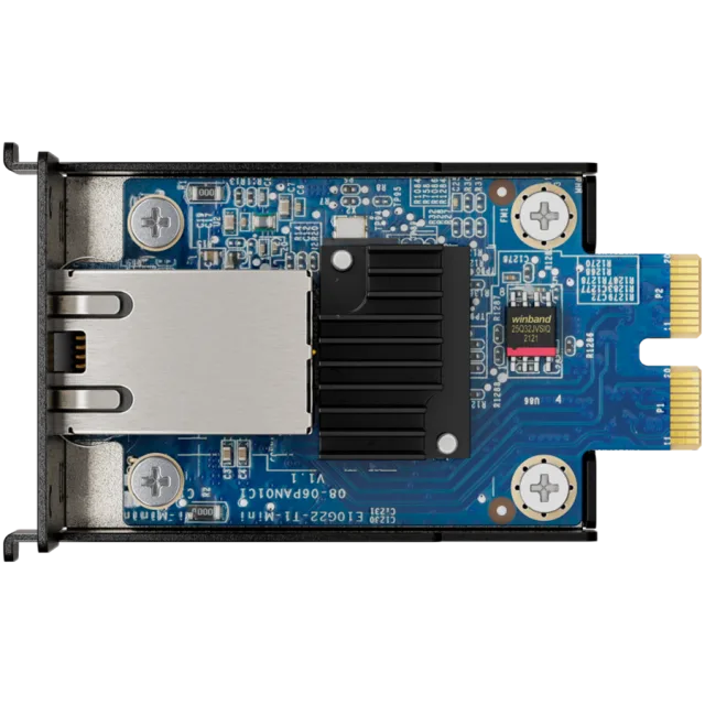Synology E10G22-T1-MINI 10GbE RJ-45 network upgrade module for compact Synology servers, 10/5/2.5/1 Gbps Multi-Gig support, PCIe 3.0 x2, for models DP340, DS1525+, DS923+, DS723+, RS422+, DS1522+
