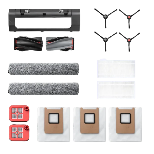Anker, eufy Accessories Package MixedColor for C28 includes: Side Brush x2, Roller Brush and Brush Guard x1, Dust Bag x3, Roller Mop x2, Replacement Filters x2