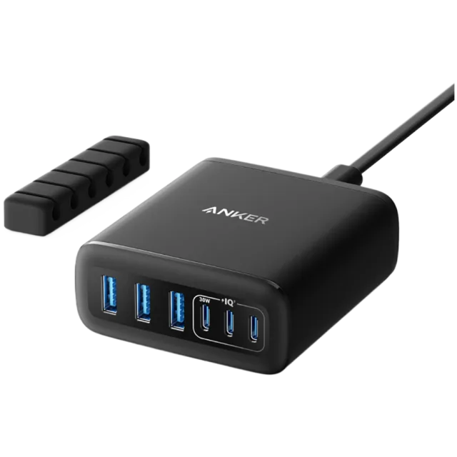 Anker Charger (112W, 6 Ports, GaN) Black