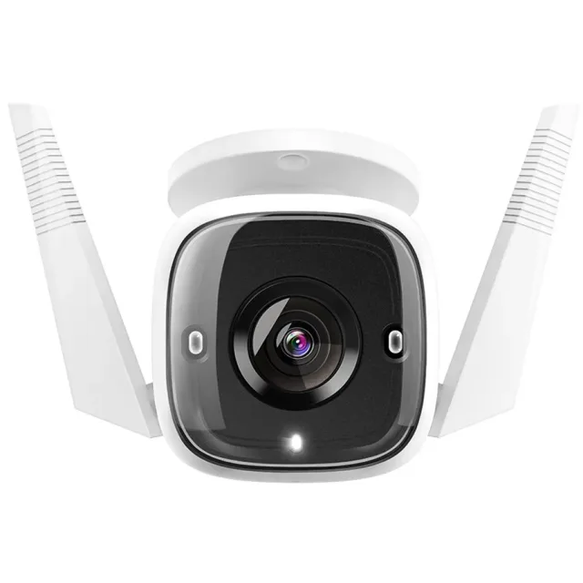 TP-Link C310 Outdoor Security Wi-Fi Camera, 3MP, 2.4 GHz, 2T2R, 2 × External Antennas, 1 × Ethernet Port, Motion Detection and Notifications, Sound and Light Alarm, Remote Control, Two-Way Audio, Shar