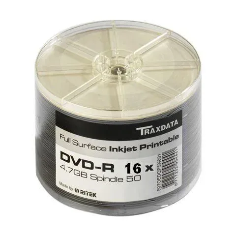 TRAXDATA OPTIČKI MEDIJ DVD-R 16X SPINDLE 100 WHITE FULL PRINTABLE