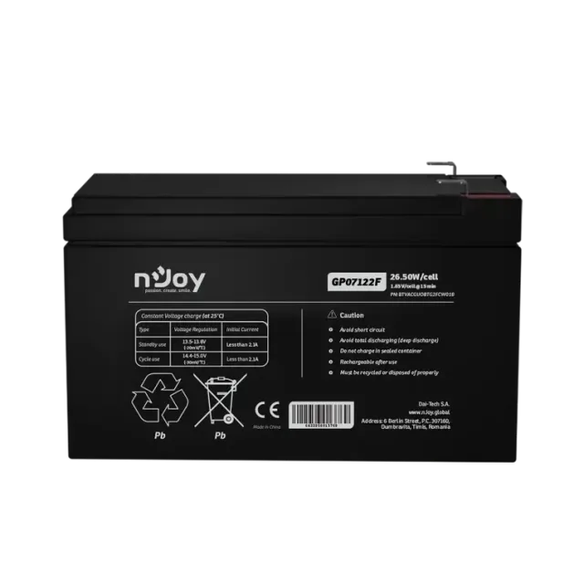 NJOY baterija 12V 7Ah GP07122F F2/T2