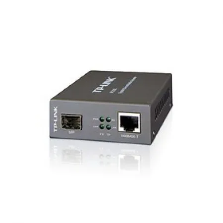 Media Filter TP-Link MC220L, 1000Mbps RJ45 to 1000Mbps SFP slot supporting MiniGBIC modules,  switching power adapter, chassis mountable