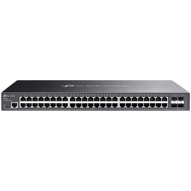 TP-Link SG3452 Omada 48-Port Gigabit L2+ Managed Switch with 4 SFP Slots, 48× Gigabit RJ45 ports and 4× Gigabit SFP slots, Static Routing, VLAN, ACL, QoS, IGMP Snooping, ERPS, Zero-TouchProvisioning,