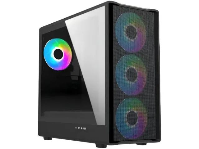 RYZE CHALLENGER CH500 Mesh 4F 4xARGB Fan ATX, Black