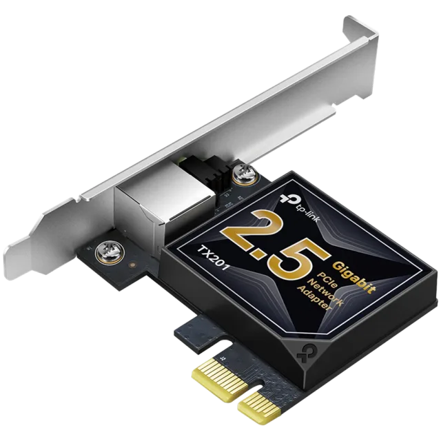 TP-Link TX201 2.5 Gigabit PCI Express Network Adapter, PCIe 2.1 ×1, Support 2.5/1 Gbps and 100 Mbps Network Standards, Low-Profile and Full-Height Brackets, Fully compatible with Windows 11/10/, Windo