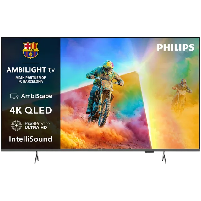 Philips TV QLED 65PQS8501/12, AMBILIGHT 4K QLED TV, 164 cm (65"), Titan OS, AmbiScape, Airplay, P5 Image processor, Dolby Atmos
