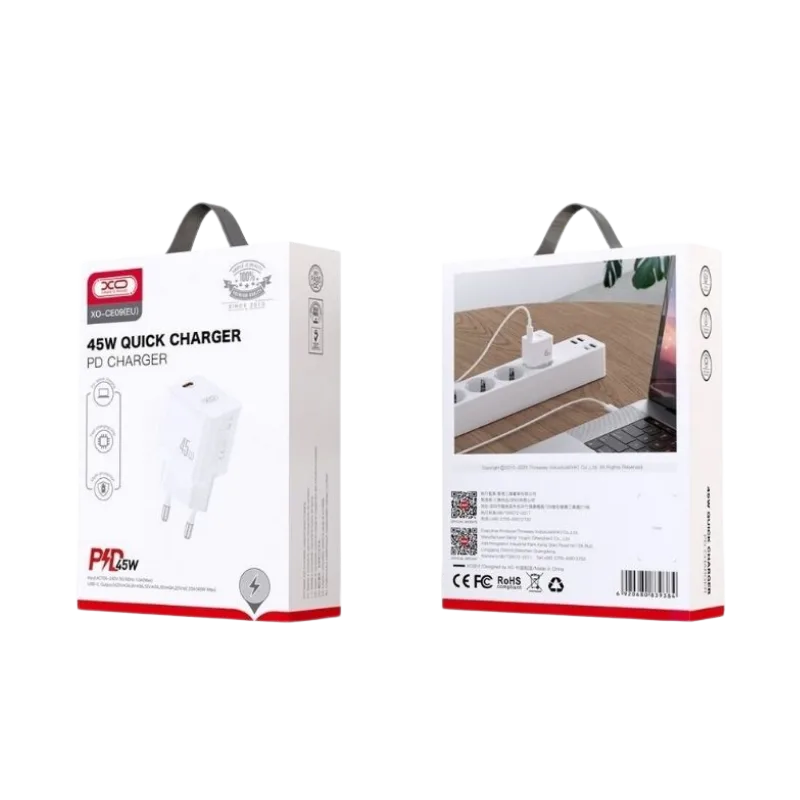 Kucni punjac XO CE09 PD 45W Type C - glava White