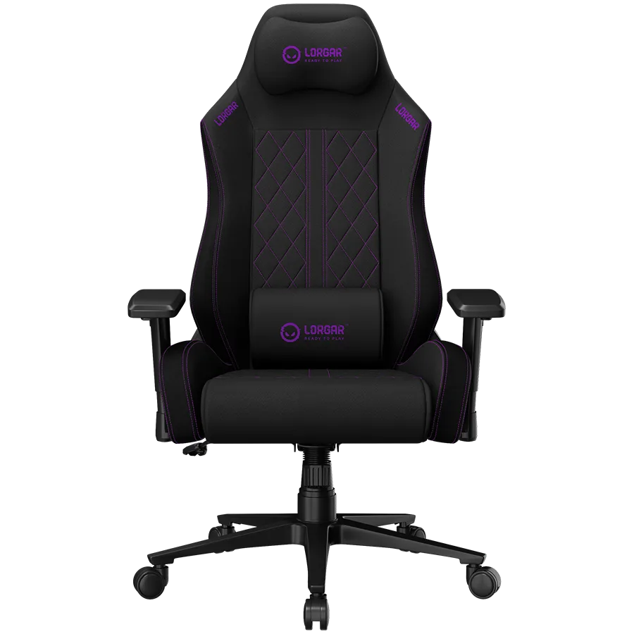 LORGAR CHA41, Ergonomic Gaming Chair Advanced, premium anti-stain fabric, Black/purple