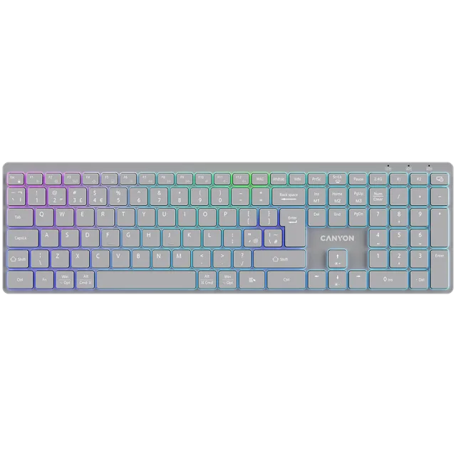 CANYON keyboard HKB-W11 UK/US RGB Dual Mode Wireless Grey