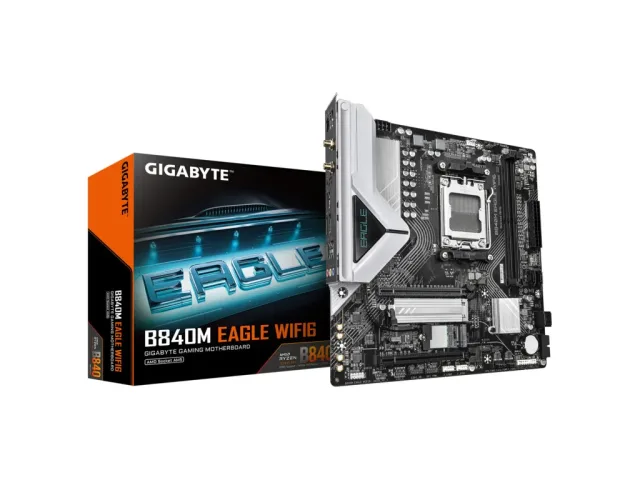 Gigabyte MB B840M EAGLE WIFI6 AM5; 2xDDR5; 2xM.2; 4xSATA 7xUSB; HDMI, DP; USB Type-C, mATX;