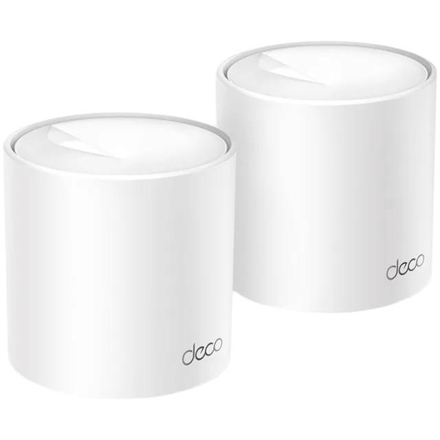 TP-Link Deco X10 (2-pack) AX1500 Whole Home Mesh Wi-Fi 6 System, 300 Mbps at 2.4 GHz + 1201 Mbps at 5 GHz,Internal Antennas, 2× Gigabit Ports (WAN/LAN auto-sensing),Deco App, Router/AP Mode, IPv6, IPT
