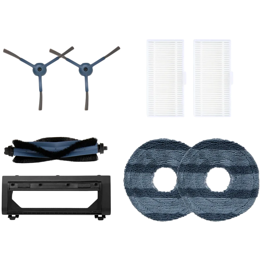 eufy Omni C20 Accessories Pack(side brush-2/filter-2/roller brush guard with comb-1/mop cloth-2) Black+Gray