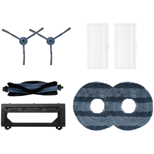 eufy Omni C20 Accessories Pack(side brush-2/filter-2/roller brush guard with comb-1/mop cloth-2) Black+Gray