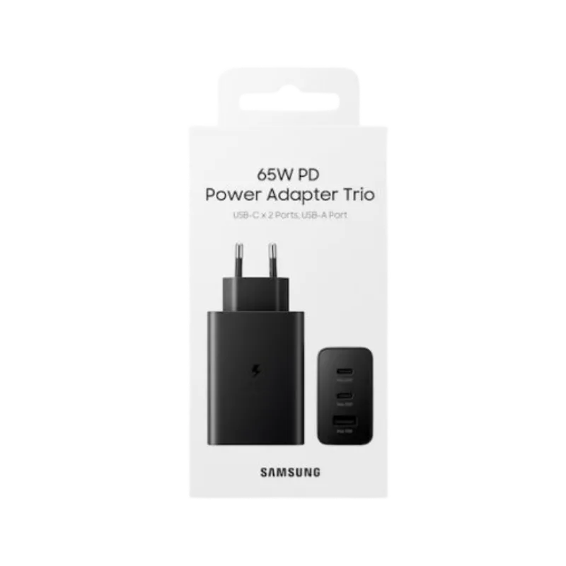 Kucni punjac Samsung Original TRIO 65W USB-A USB-C x2 Black EP-T6530