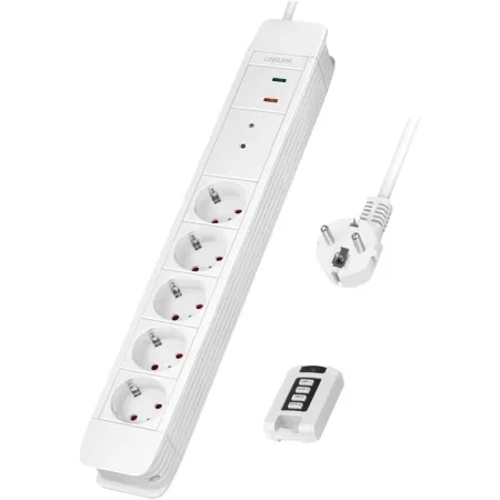 LogiLink Produžni kabl sa daljinskim sa 5 utičnica 1.5m LPS402