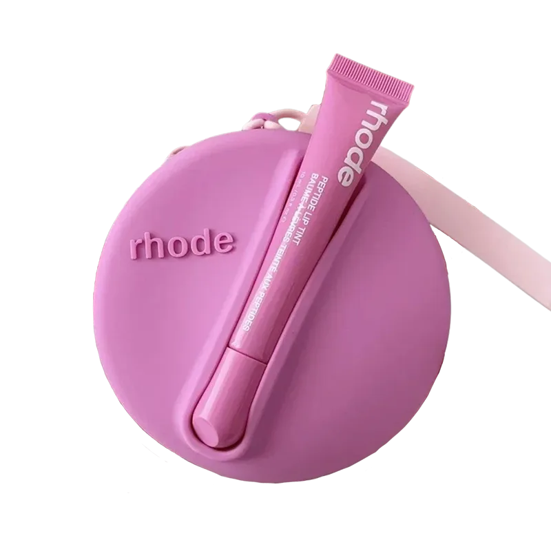 Rhode ROUND torbica with lipstick Roza