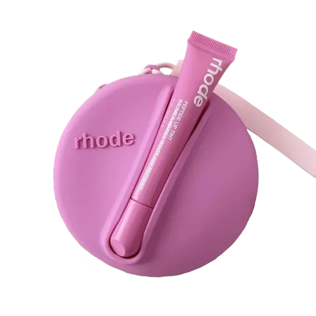 Rhode ROUND torbica with lipstick Roza