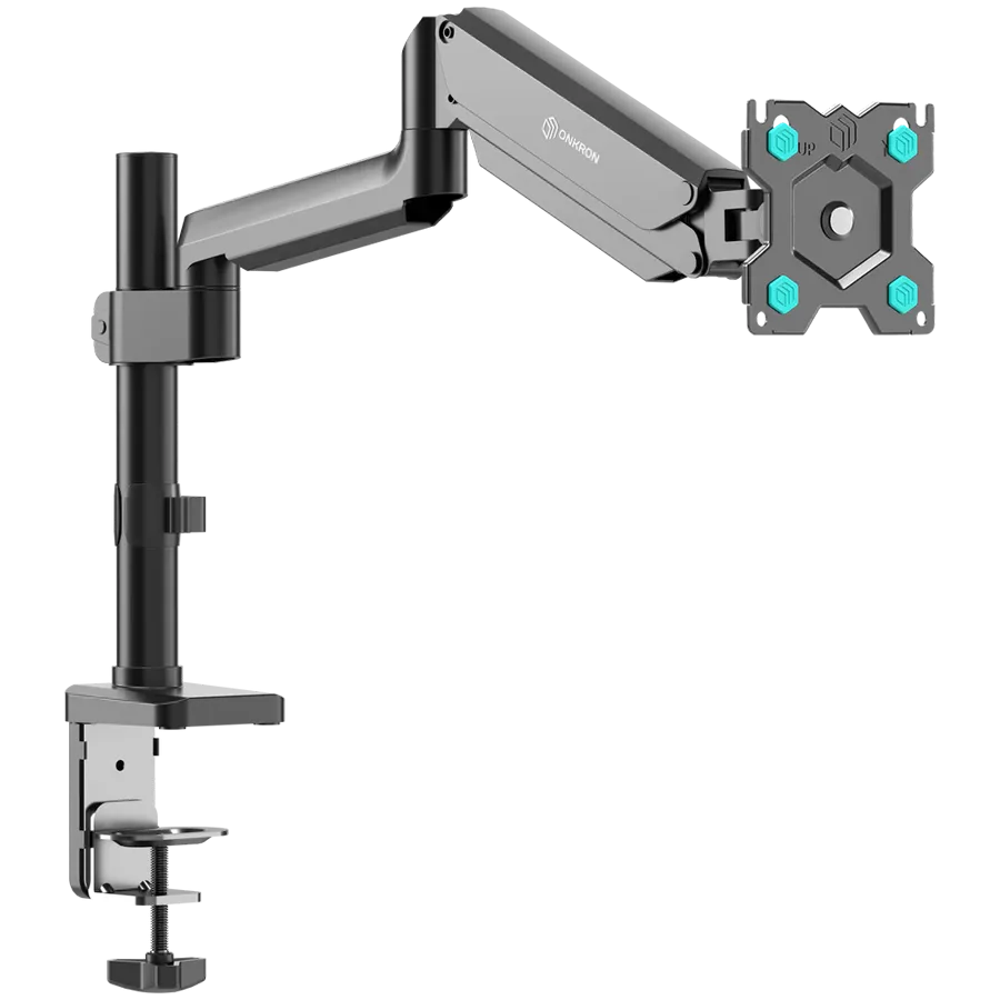 ONKRON Single Monitor Desk Mount for 13'' to 34" LCD LED Screens up to 12kg, Black.