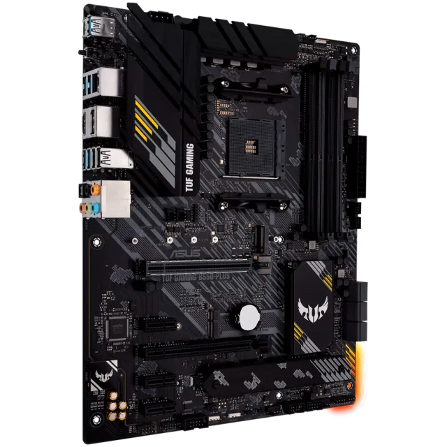ASUS TUF GAMING B550-PLUS AM4 ATX gaming MB - AMD B550 4xDIMM DDR4 2xM.2 4xSATA PCIe 4.0 2.5Gb Ethernet 1xDisplayPort 1xHDMI with Aura Sync RGB lighting support