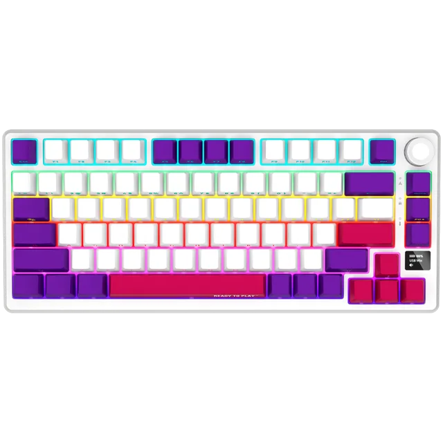 LORGAR KBP7075W, Wireless 75% Mechanical Gaming Keyboard Pro, White, EN layout