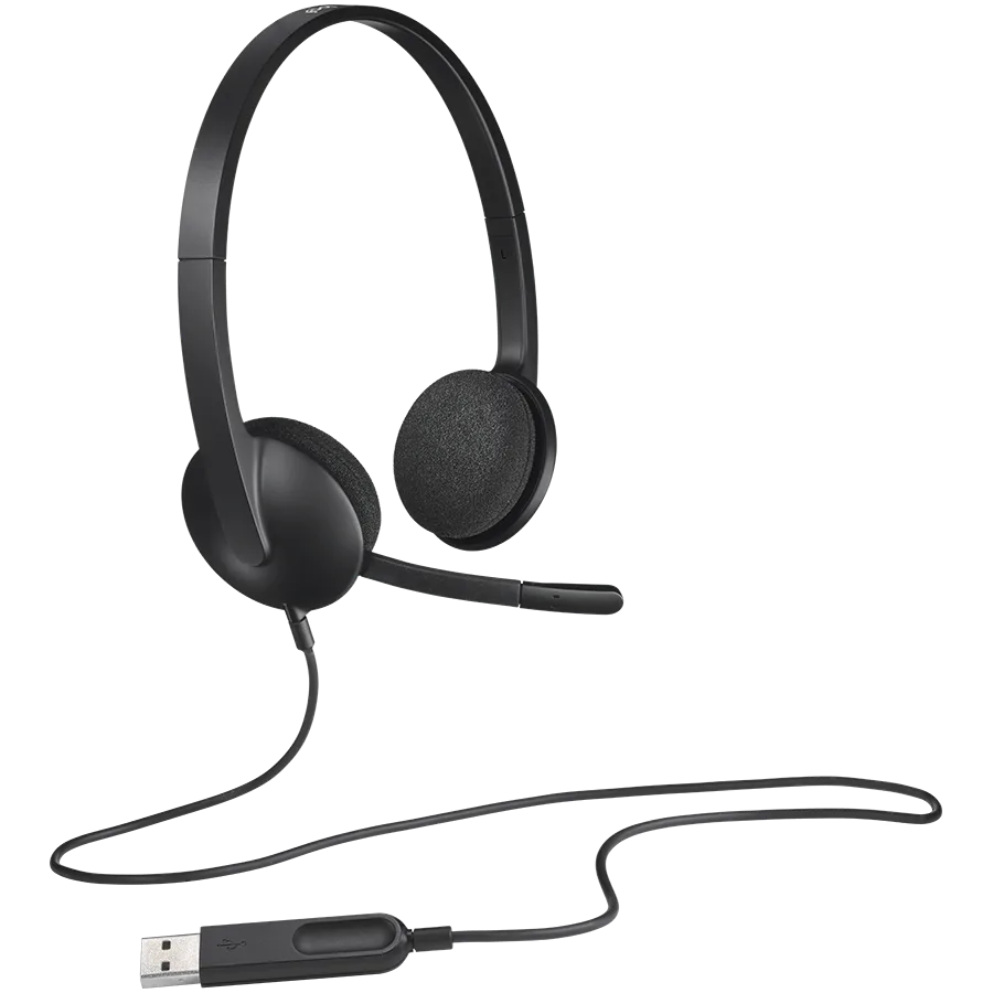 LOGITECH H340 Corded Headset - BLACK - USB
