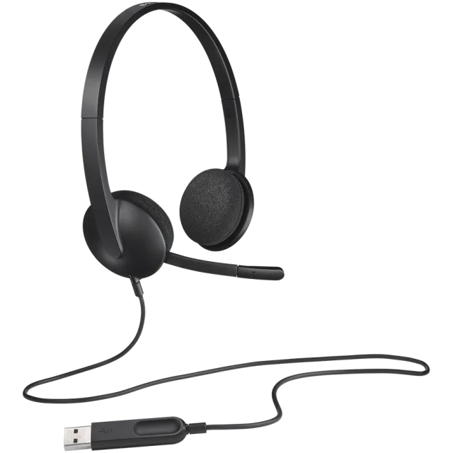 LOGITECH H340 Corded Headset - BLACK - USB