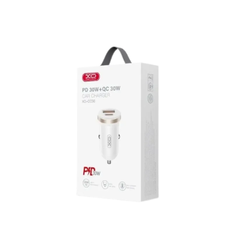 Auto punjac XO CC56 30W USB+Type C+kabal type-C Bijeli