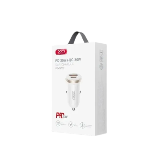 Auto punjac XO CC56 30W USB+Type C+kabal type-C Bijeli