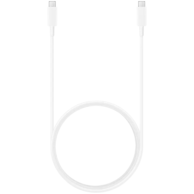 Samsung original data cable USB Type-C to USB Type-C (1.8m, 5A), super fast charging up to 45W, White