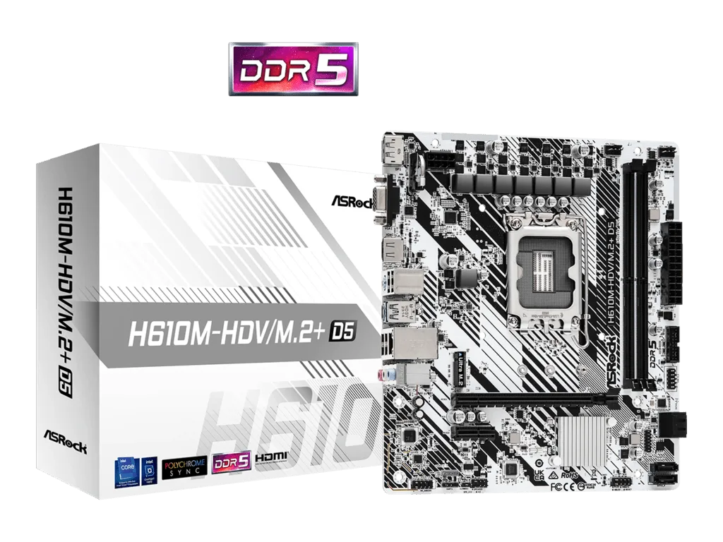 ASROCK MB H610M-HDV/M.2+ D5Intel H610;2xDDR5;VGA,HDMI,DPmicro ATX