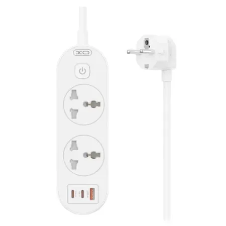 XO WL31 Produžni kabl sa zaštitom 3 utičnica 2xType-C 1xUSB 30W 1,5m