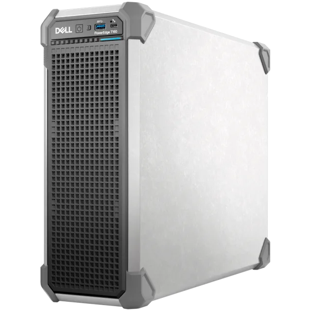 DELL EMC PowerEdge T160,3x3.5"+2x2.5",Intel Xeon 6 Performance 6315P(2.8G, 4C/4T,12MB,Turbo, 55W),16GB UDIMM 5600MT/s ECC, 2TB HDD SATA 7.2K 3.5",No RAID,No Controller,iDRAC9 Enterprise, 300W PS Cable
