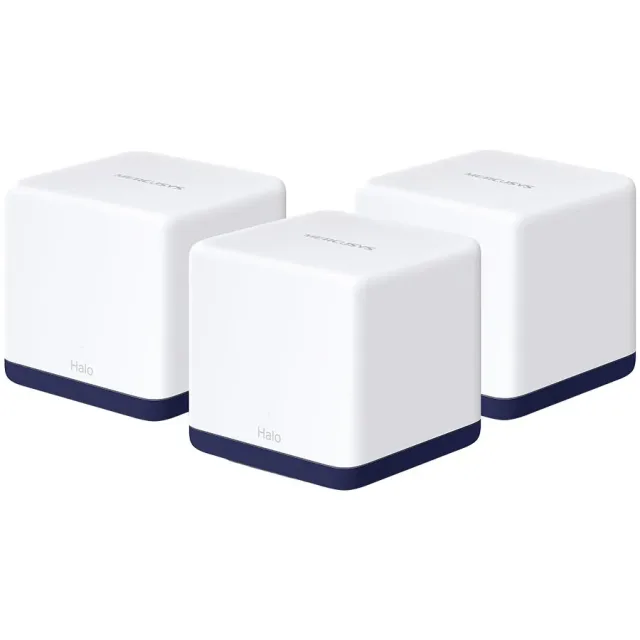 Mercusys Halo H50G(3-pack) 1900Mbps Whole Home Mesh Wi-Fi System,600Mbps at 2.4GHz,1300Mbps at 5GHz,3 Gigabit Ports,2 internal antennas,One Unified Network,Seamless Roaming,MU-MIMO,Easy Pair,Parental