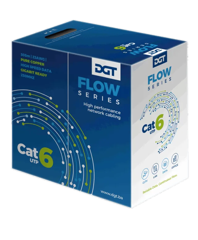 DGT Flow CAT6 UTP mrežni kabl 305m – unutrašnja instalacija
