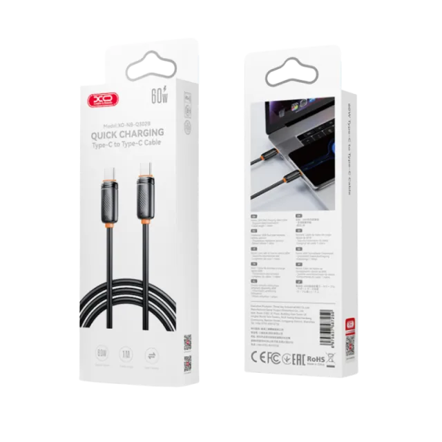 USB kabal XO NBQ302A iPhone - Type C 27W 1m Black